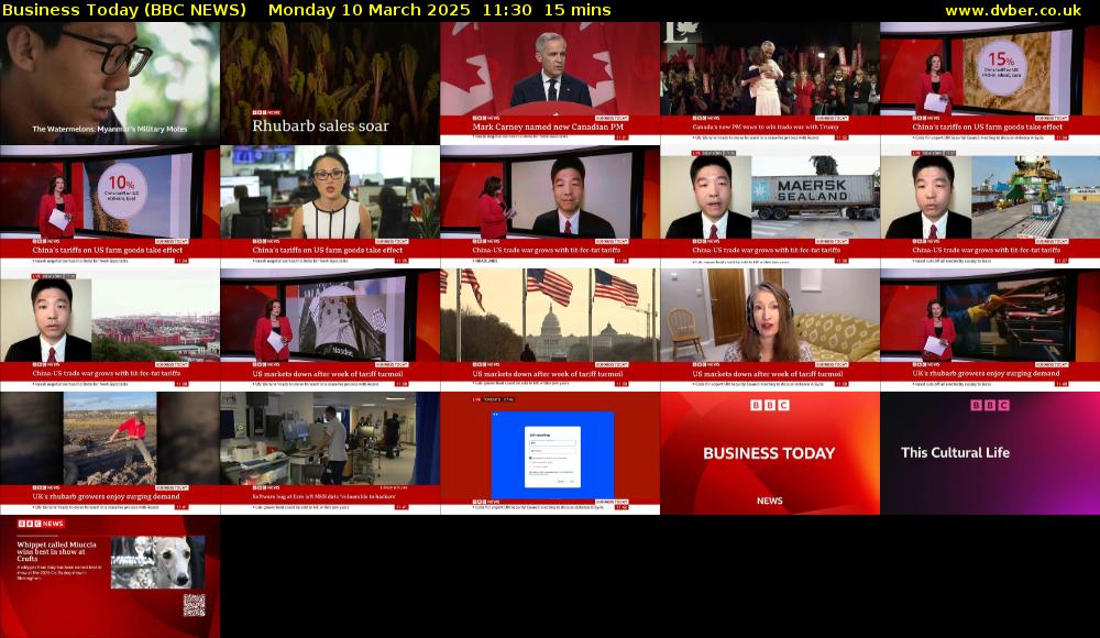Business Today (BBC NEWS) Monday 10 March 2025 11:30 - 11:45