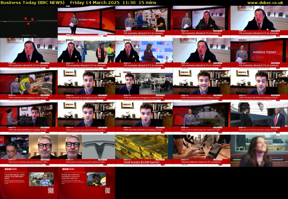 Business Today (BBC NEWS) Friday 14 March 2025 11:30 - 11:45