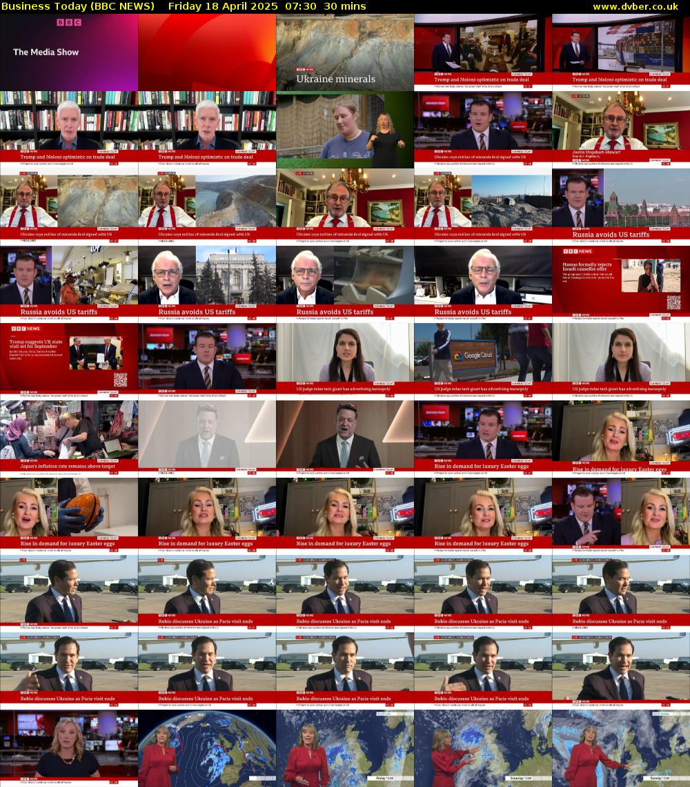 Business Today (BBC NEWS) Friday 18 April 2025 07:30 - 08:00