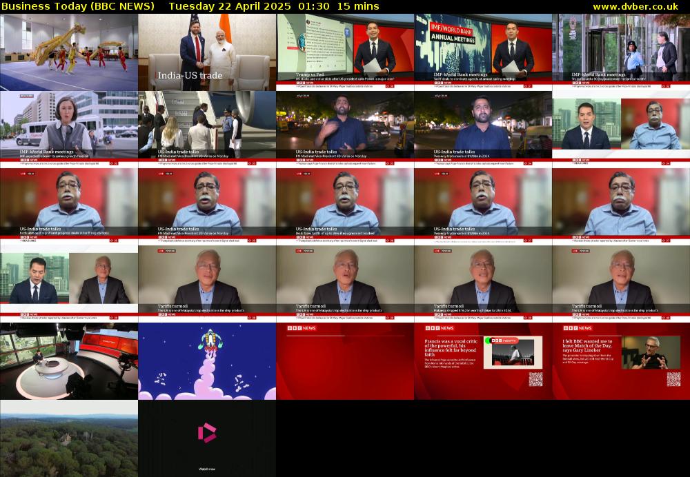Business Today (BBC NEWS) Tuesday 22 April 2025 01:30 - 01:45