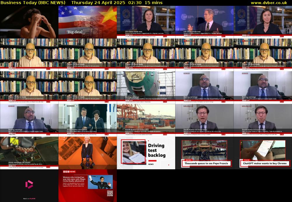 Business Today (BBC NEWS) Thursday 24 April 2025 02:30 - 02:45