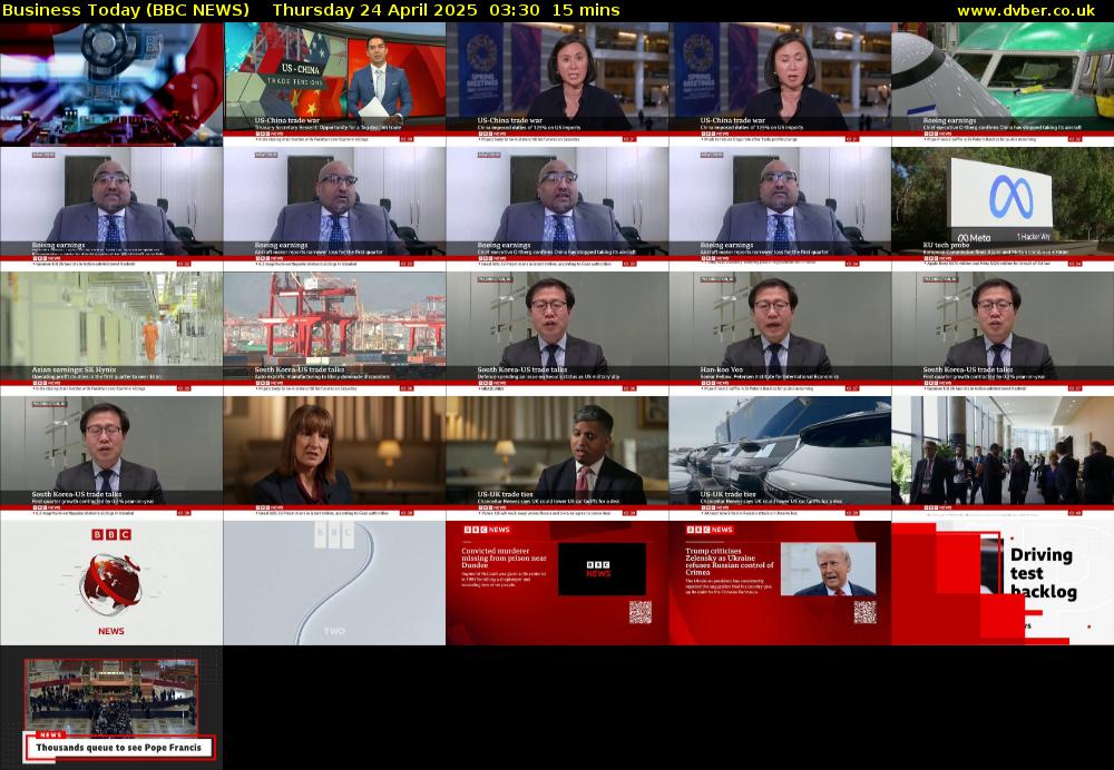 Business Today (BBC NEWS) Thursday 24 April 2025 03:30 - 03:45