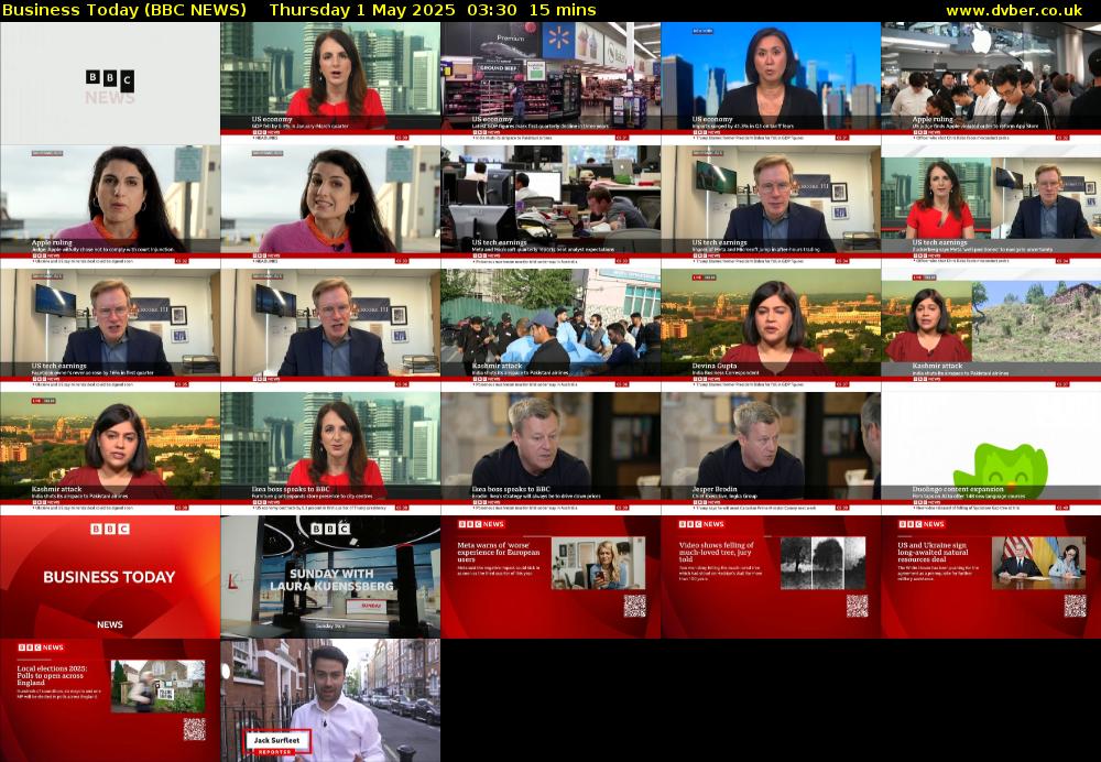 Business Today (BBC NEWS) Thursday 1 May 2025 03:30 - 03:45