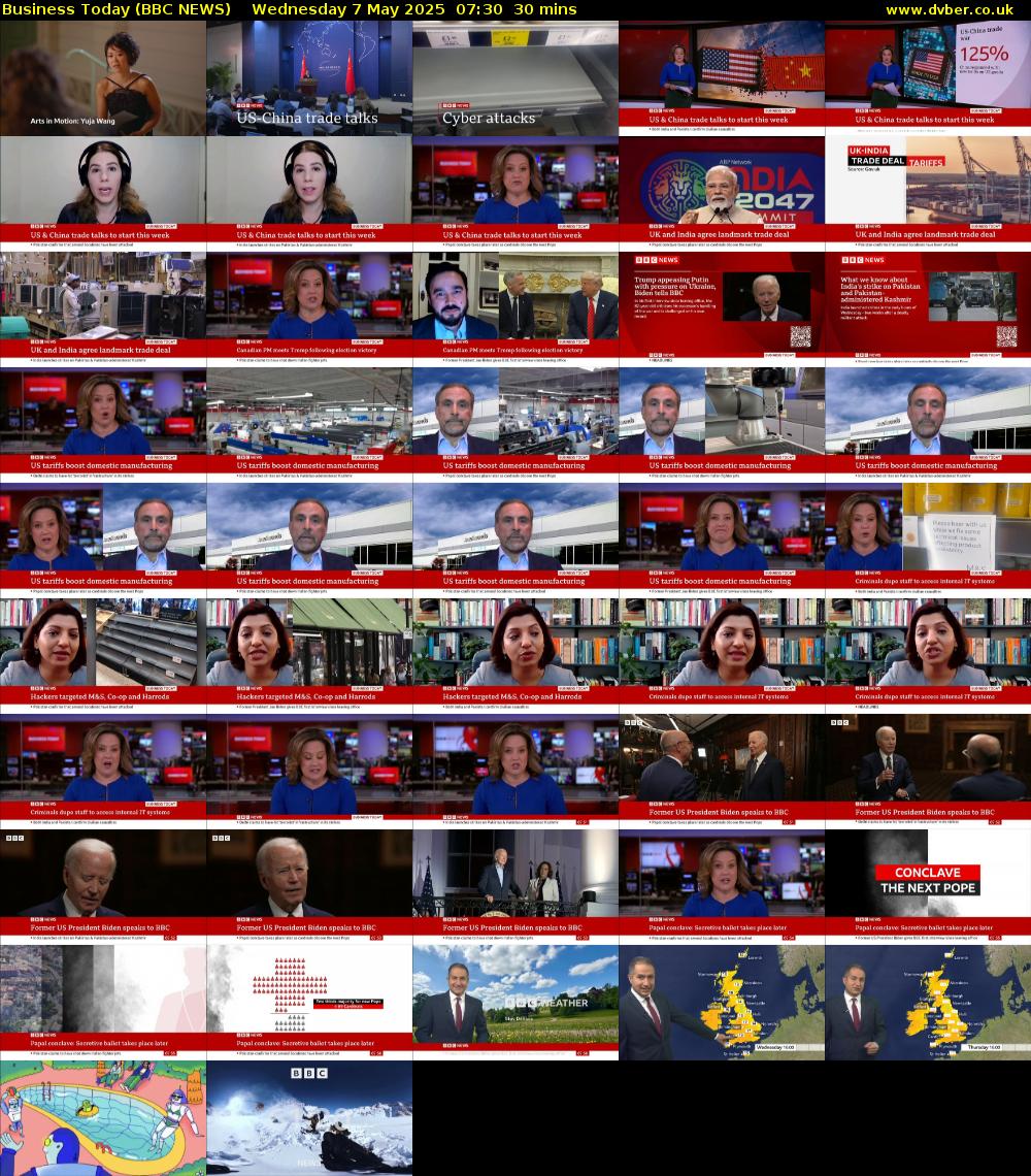 Business Today (BBC NEWS) Wednesday 7 May 2025 07:30 - 08:00