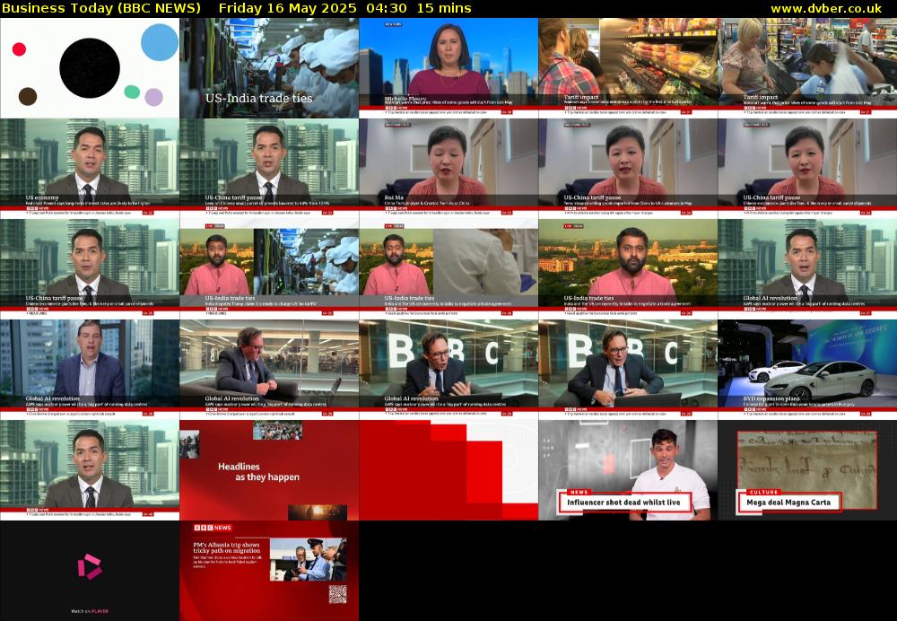 Business Today (BBC NEWS) Friday 16 May 2025 04:30 - 04:45