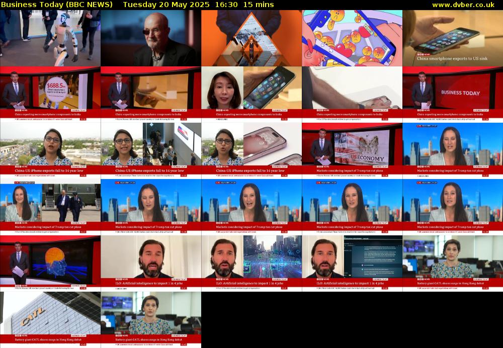 Business Today (BBC NEWS) Tuesday 20 May 2025 16:30 - 16:45