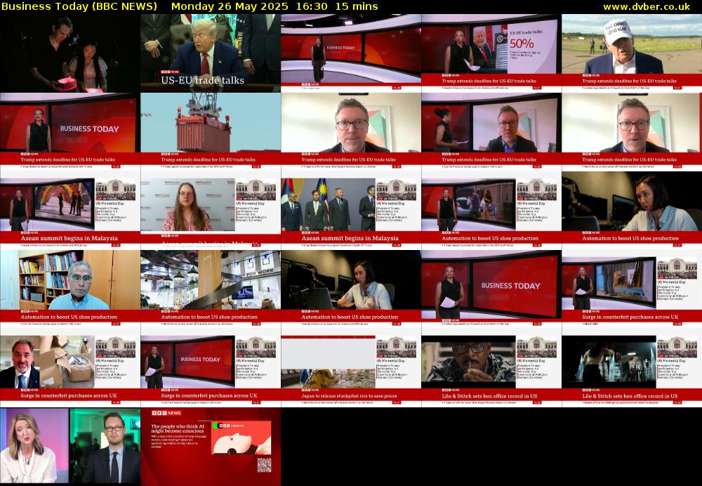 Business Today (BBC NEWS) Monday 26 May 2025 16:30 - 16:45