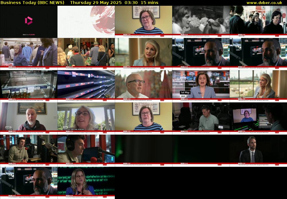 Business Today (BBC NEWS) Thursday 29 May 2025 03:30 - 03:45