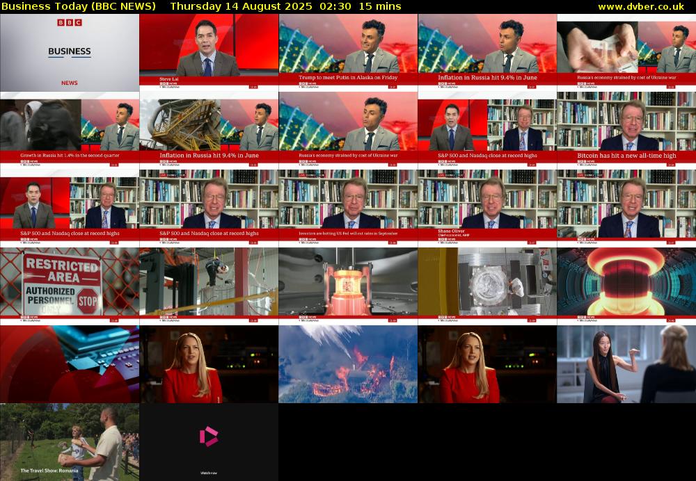 Business Today (BBC NEWS) Thursday 14 August 2025 02:30 - 02:45
