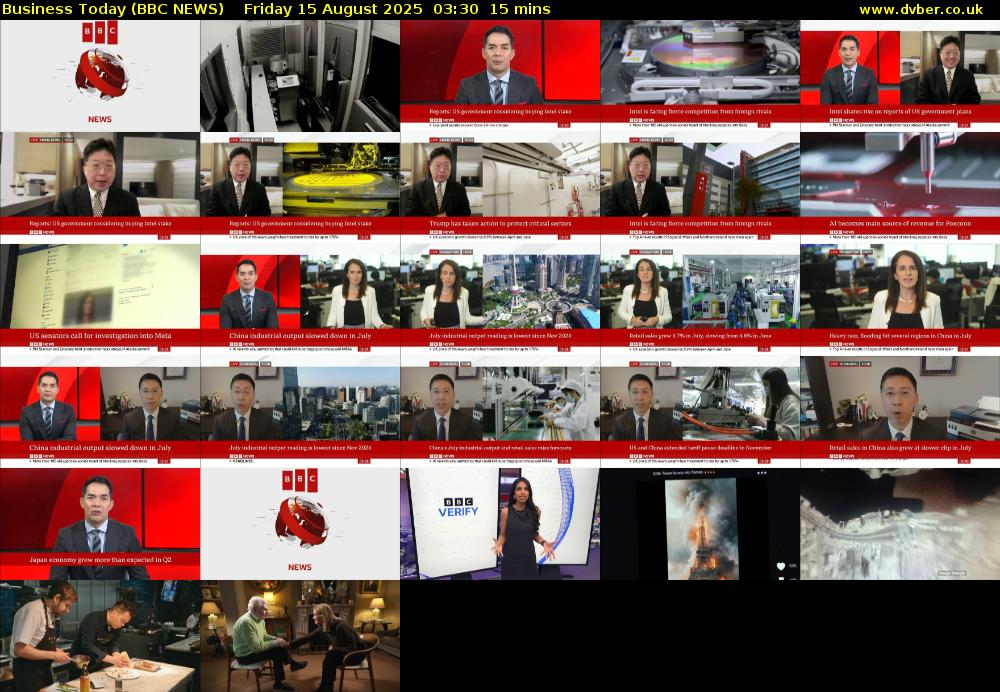 Business Today (BBC NEWS) Friday 15 August 2025 03:30 - 03:45