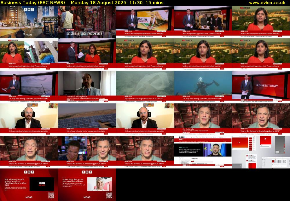 Business Today (BBC NEWS) Monday 18 August 2025 11:30 - 11:45