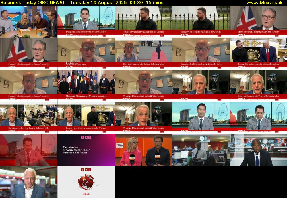 Business Today (BBC NEWS) Tuesday 19 August 2025 04:30 - 04:45