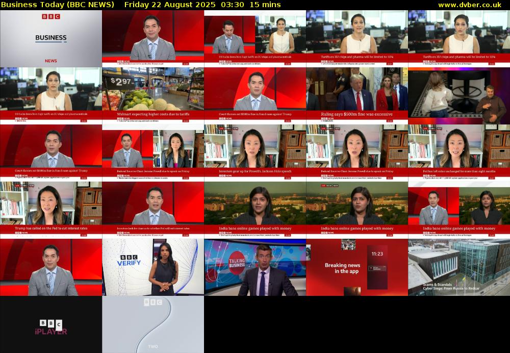 Business Today (BBC NEWS) Friday 22 August 2025 03:30 - 03:45