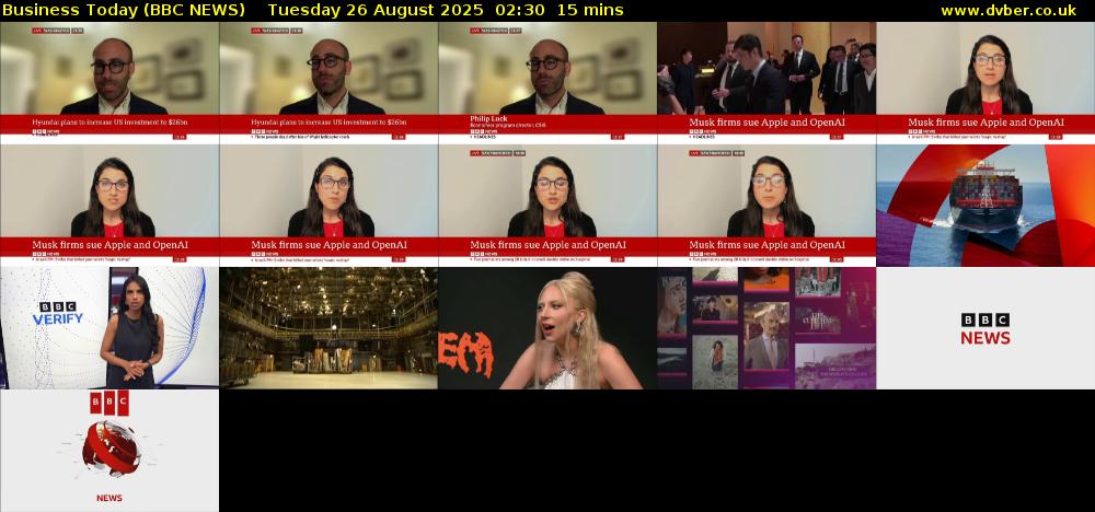 Business Today (BBC NEWS) Tuesday 26 August 2025 02:30 - 02:45