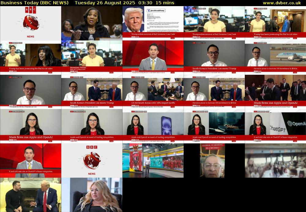 Business Today (BBC NEWS) Tuesday 26 August 2025 03:30 - 03:45