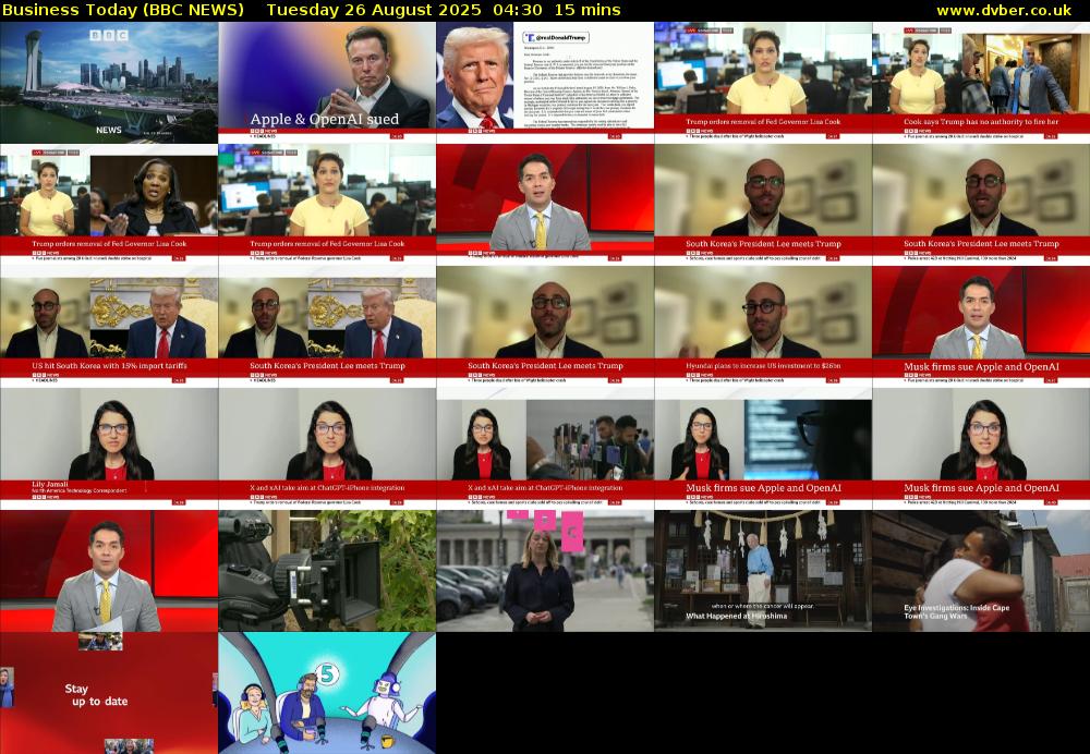 Business Today (BBC NEWS) Tuesday 26 August 2025 04:30 - 04:45