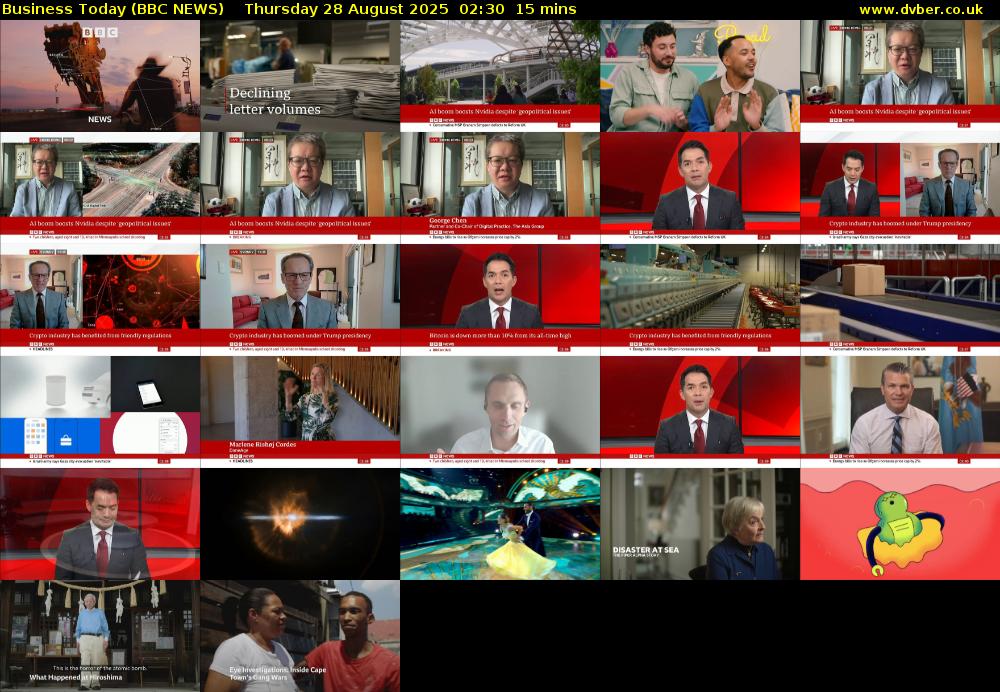 Business Today (BBC NEWS) Thursday 28 August 2025 02:30 - 02:45