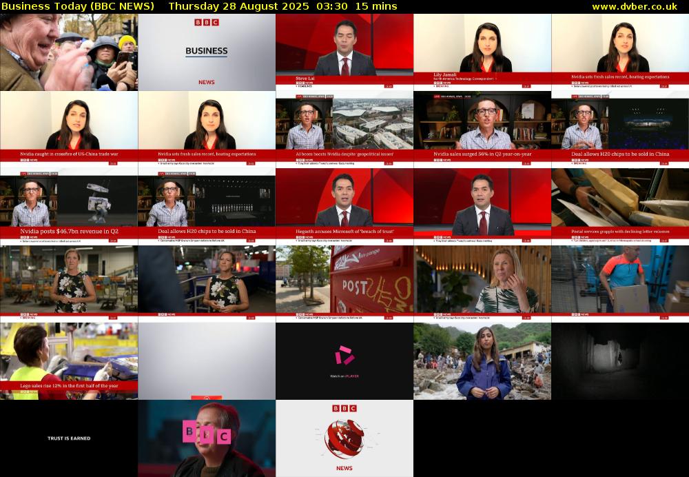 Business Today (BBC NEWS) Thursday 28 August 2025 03:30 - 03:45