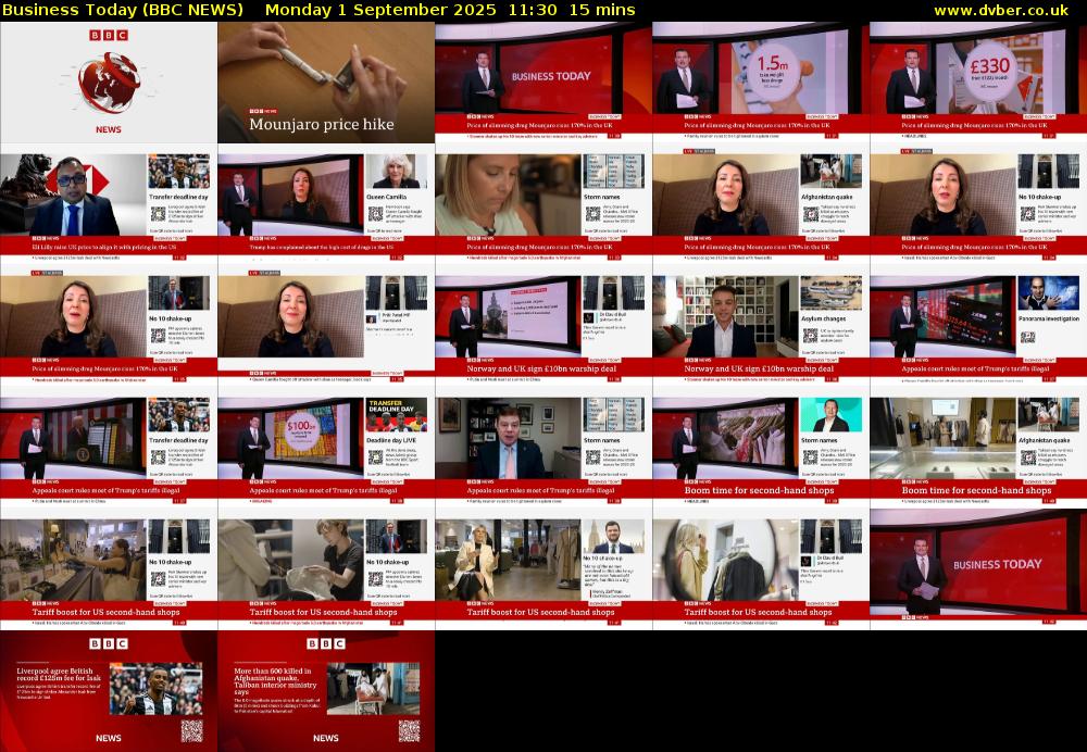 Business Today (BBC NEWS) Monday 1 September 2025 11:30 - 11:45