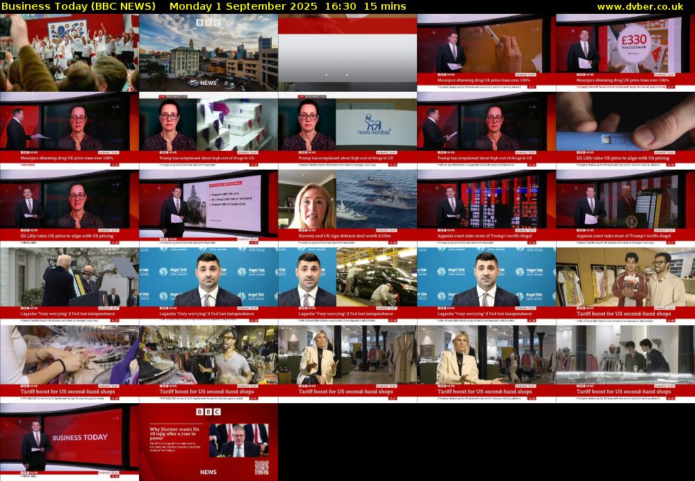 Business Today (BBC NEWS) Monday 1 September 2025 16:30 - 16:45