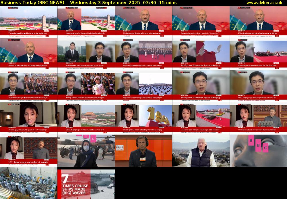 Business Today (BBC NEWS) Wednesday 3 September 2025 03:30 - 03:45