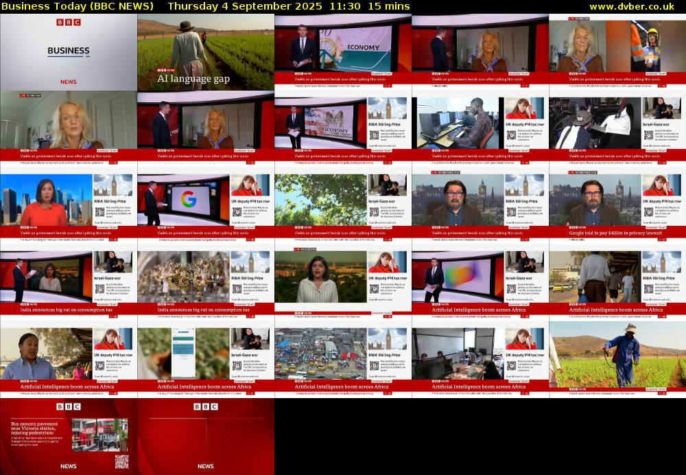 Business Today (BBC NEWS) Thursday 4 September 2025 11:30 - 11:45