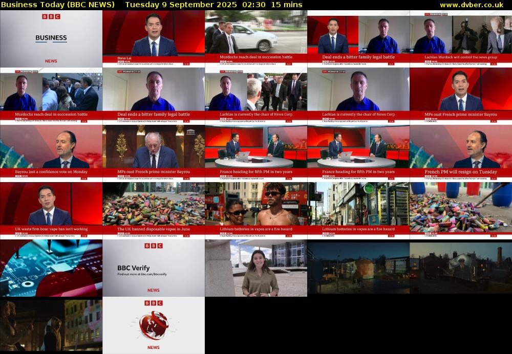 Business Today (BBC NEWS) Tuesday 9 September 2025 02:30 - 02:45