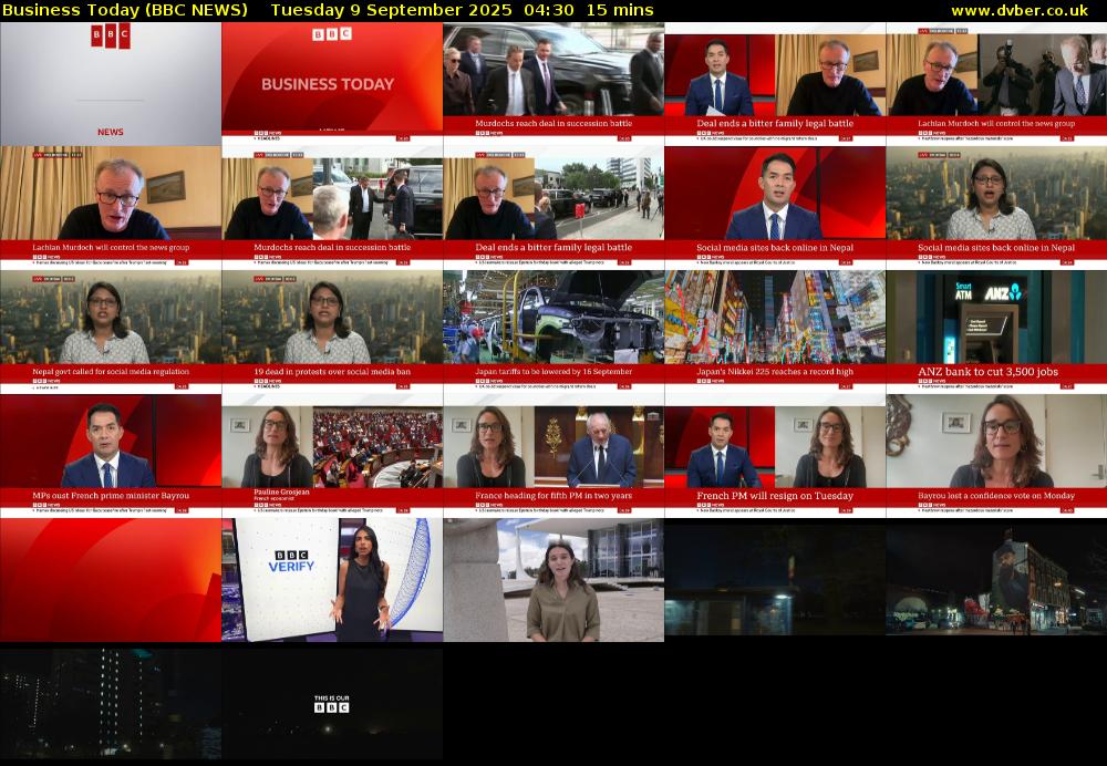Business Today (BBC NEWS) Tuesday 9 September 2025 04:30 - 04:45