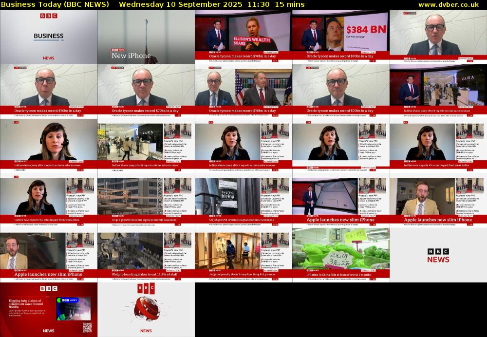 Business Today (BBC NEWS) Wednesday 10 September 2025 11:30 - 11:45