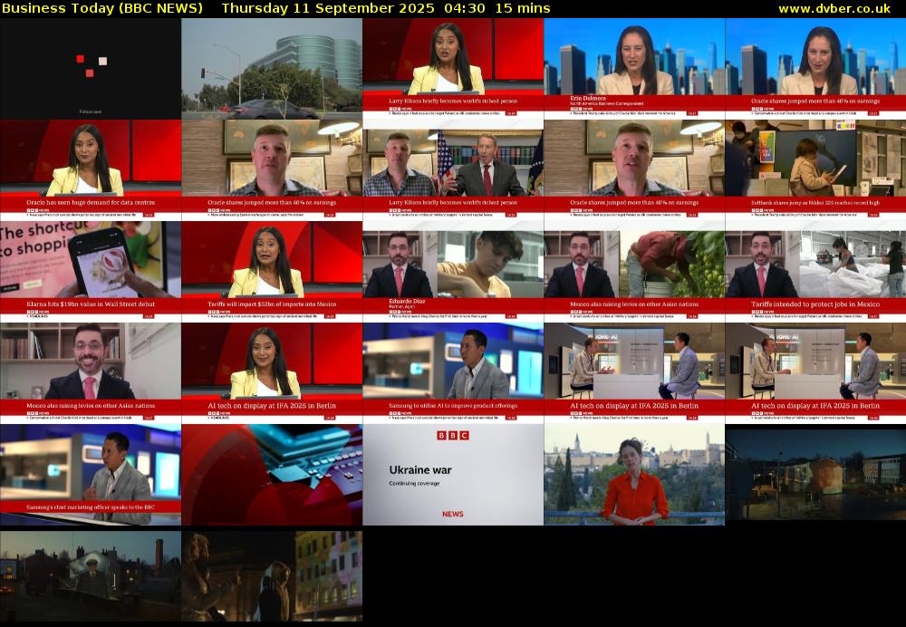 Business Today (BBC NEWS) Thursday 11 September 2025 04:30 - 04:45