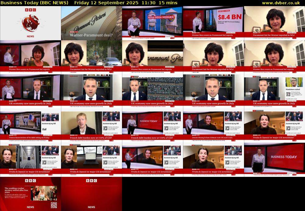 Business Today (BBC NEWS) Friday 12 September 2025 11:30 - 11:45