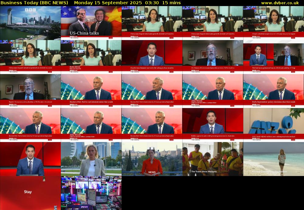 Business Today (BBC NEWS) Monday 15 September 2025 03:30 - 03:45