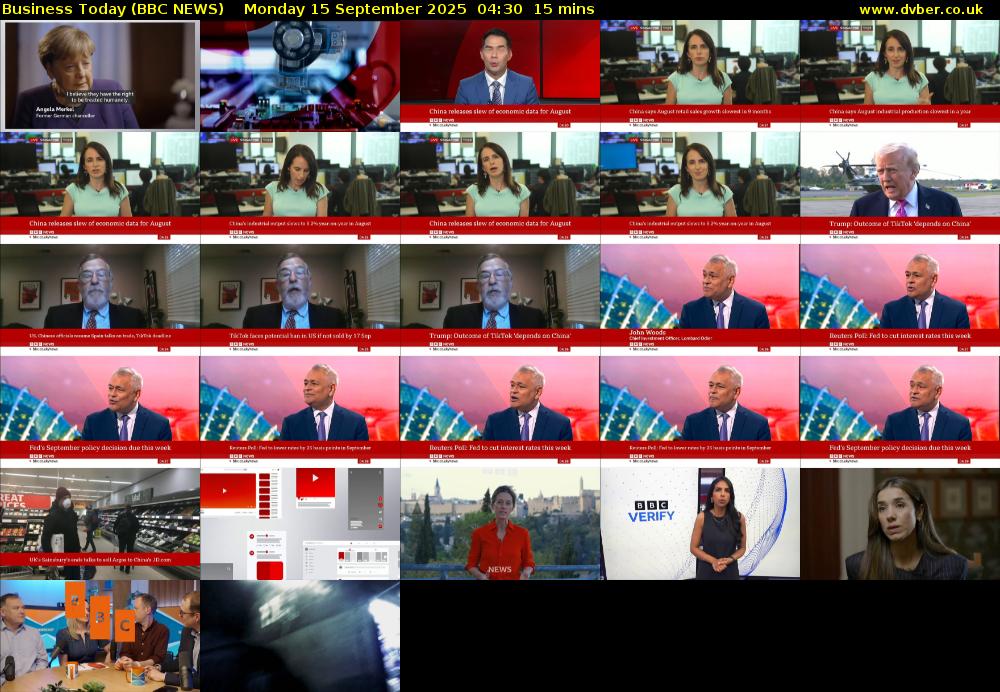 Business Today (BBC NEWS) Monday 15 September 2025 04:30 - 04:45