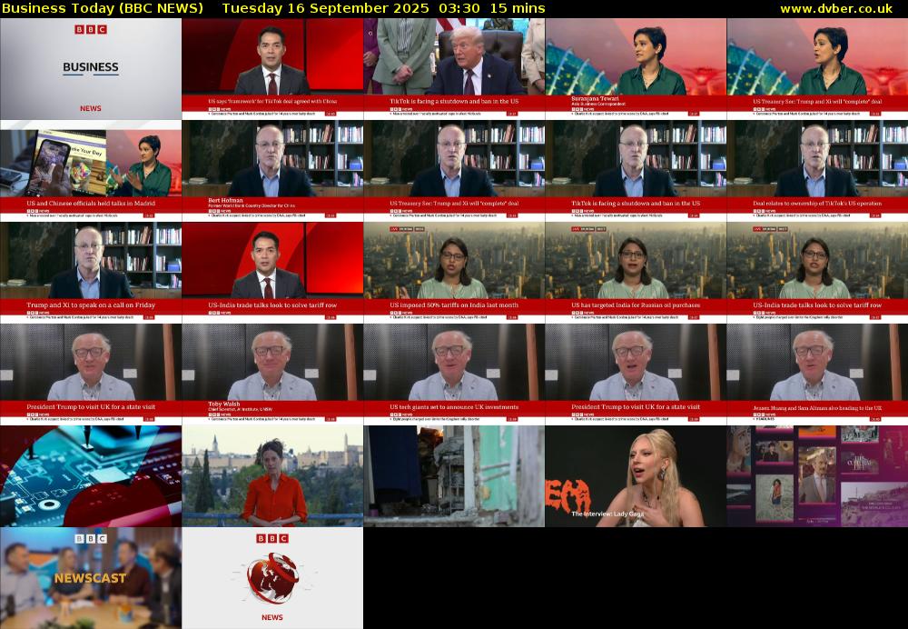Business Today (BBC NEWS) Tuesday 16 September 2025 03:30 - 03:45
