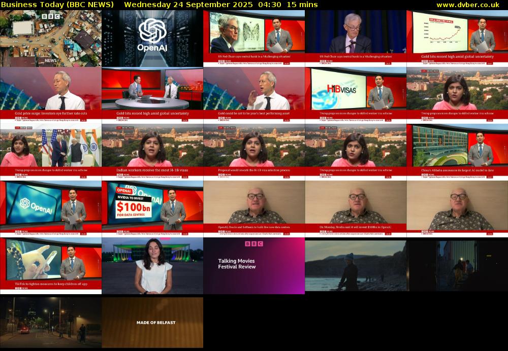 Business Today (BBC NEWS) Wednesday 24 September 2025 04:30 - 04:45