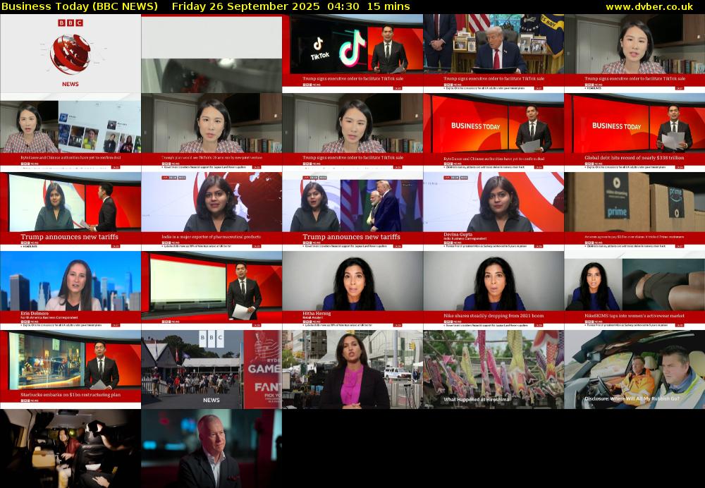 Business Today (BBC NEWS) Friday 26 September 2025 04:30 - 04:45
