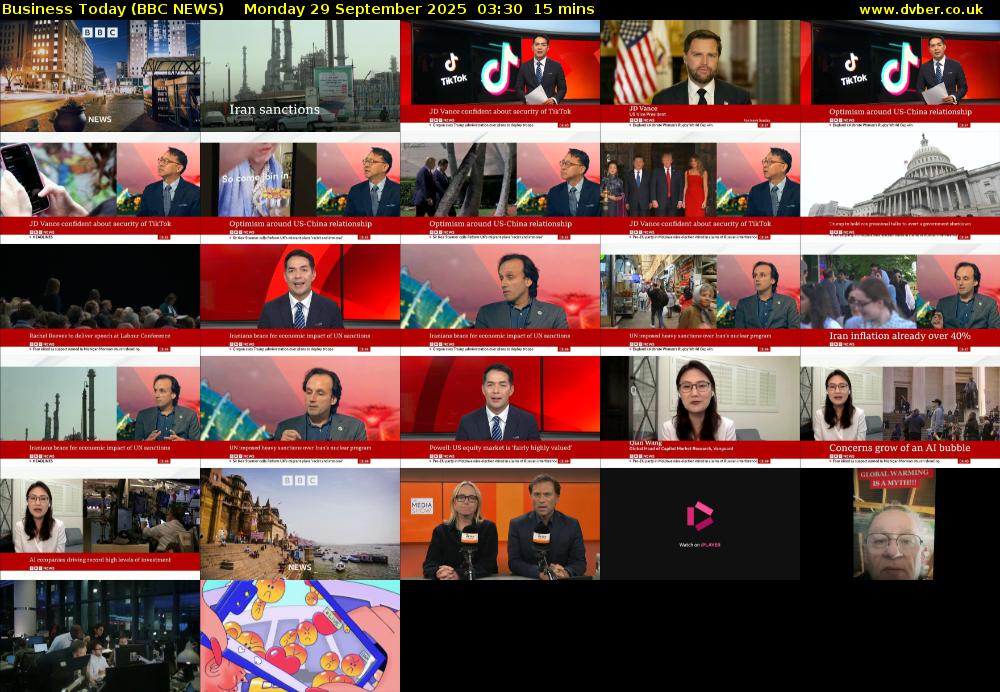 Business Today (BBC NEWS) Monday 29 September 2025 03:30 - 03:45