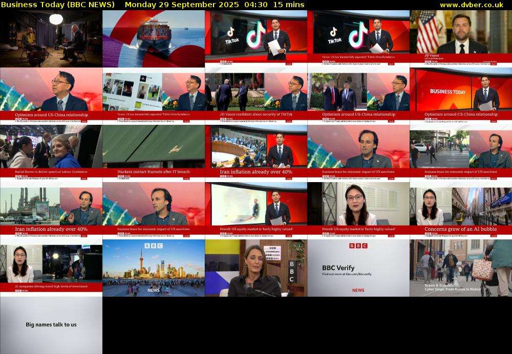 Business Today (BBC NEWS) Monday 29 September 2025 04:30 - 04:45