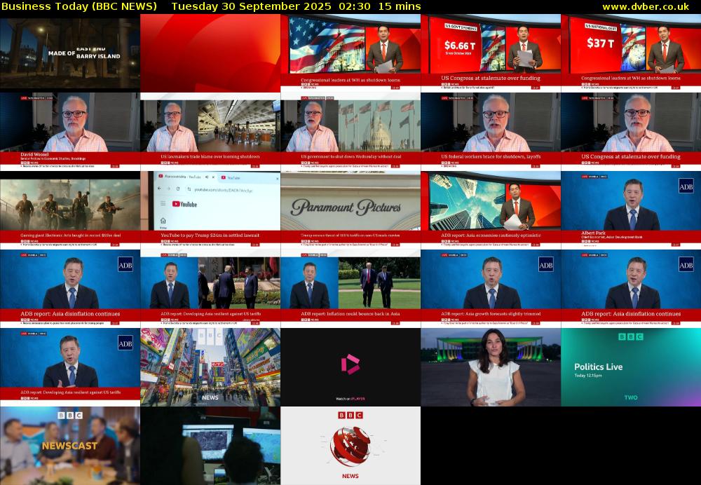 Business Today (BBC NEWS) Tuesday 30 September 2025 02:30 - 02:45