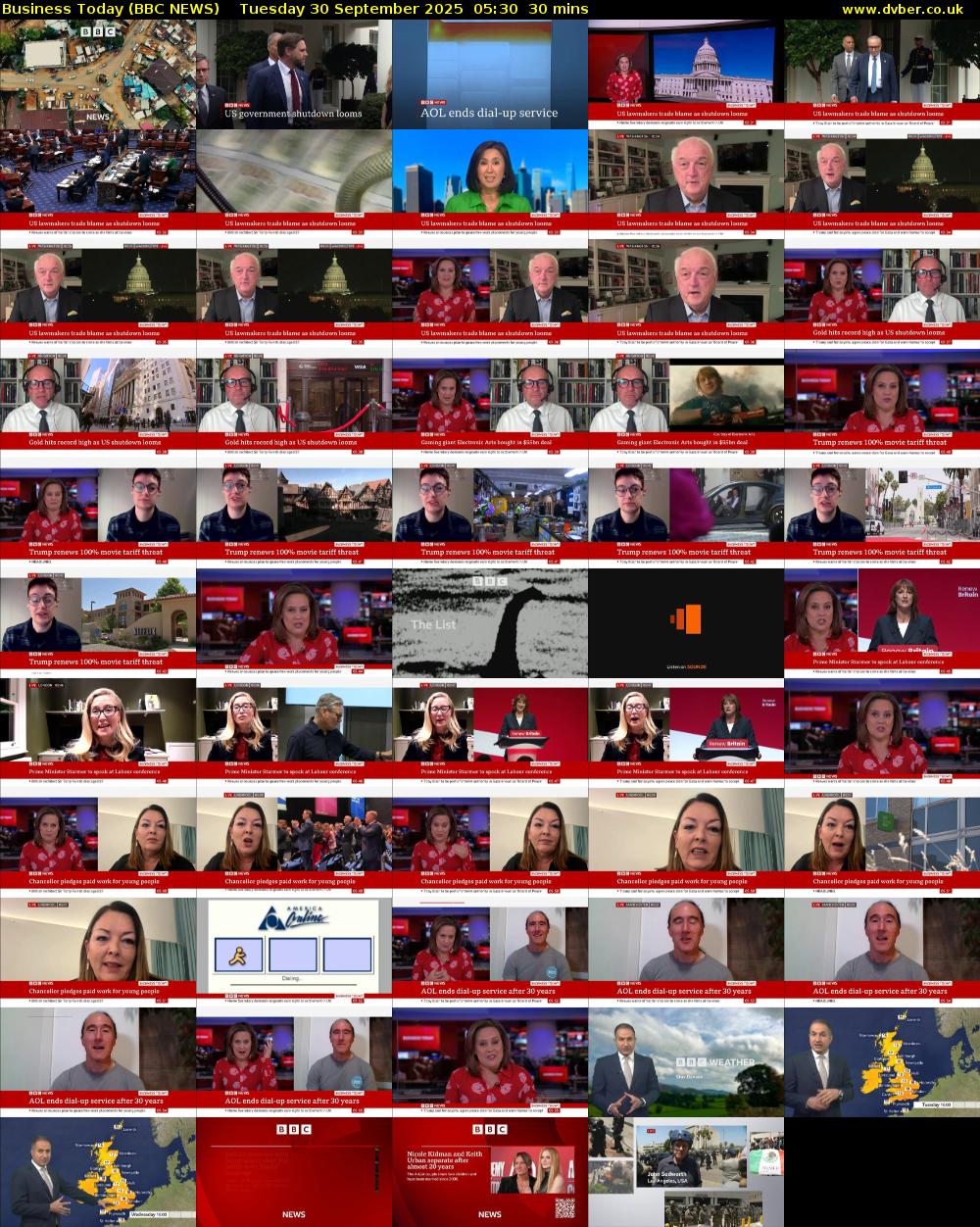 Business Today (BBC NEWS) Tuesday 30 September 2025 05:30 - 06:00
