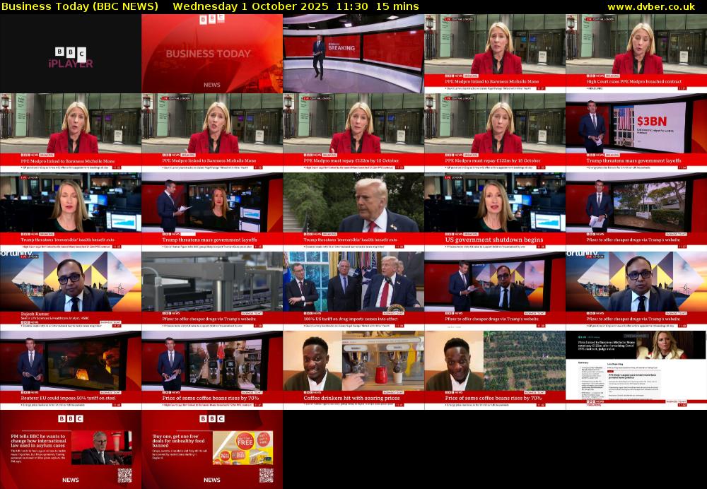 Business Today (BBC NEWS) Wednesday 1 October 2025 11:30 - 11:45