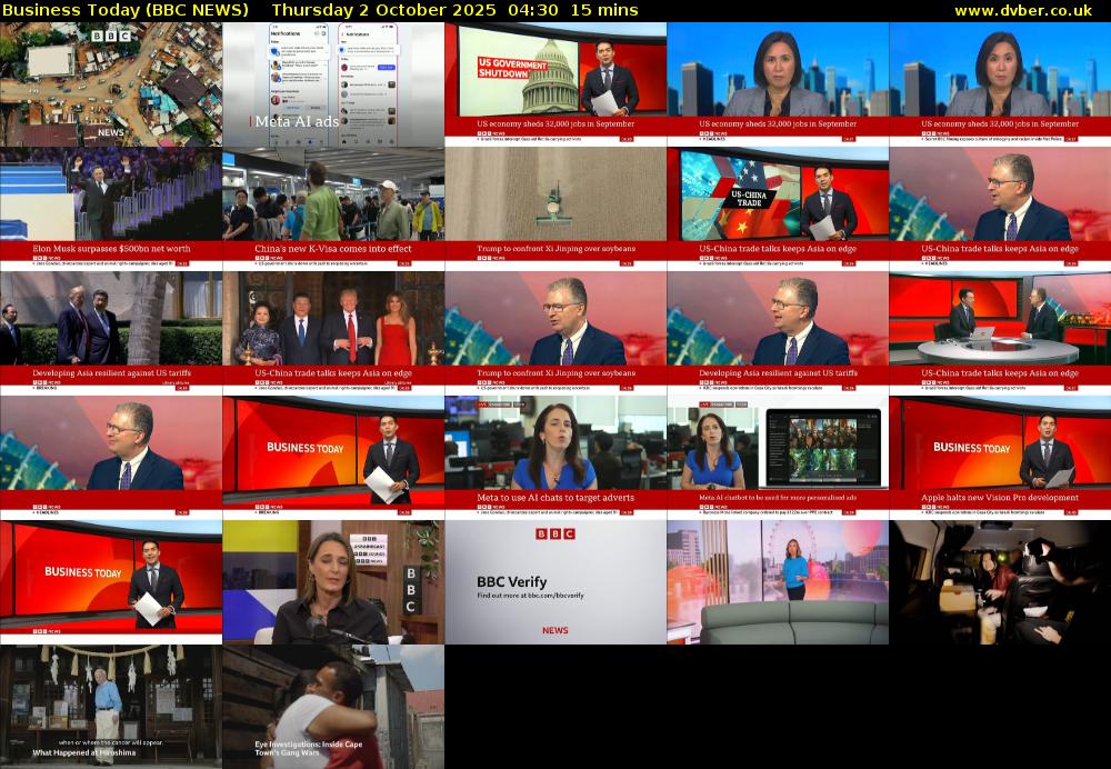 Business Today (BBC NEWS) Thursday 2 October 2025 04:30 - 04:45