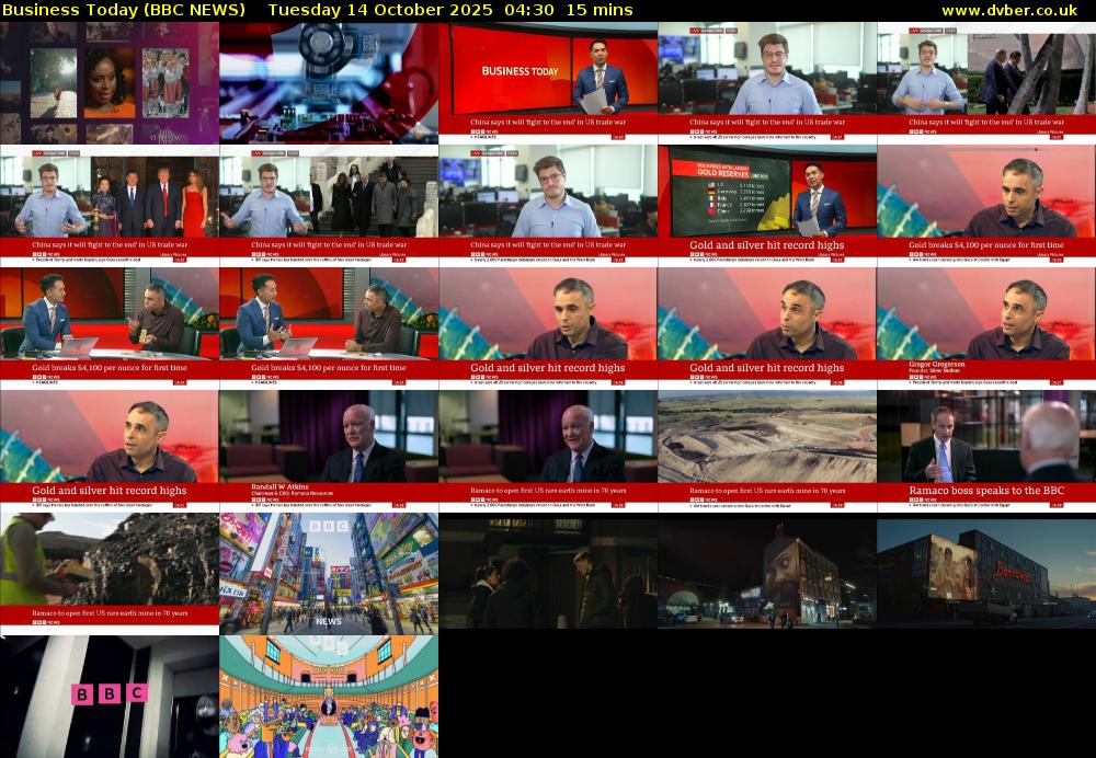 Business Today (BBC NEWS) Tuesday 14 October 2025 04:30 - 04:45