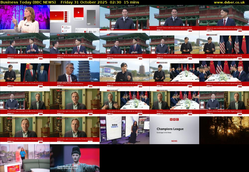 Business Today (BBC NEWS) Friday 31 October 2025 02:30 - 02:45