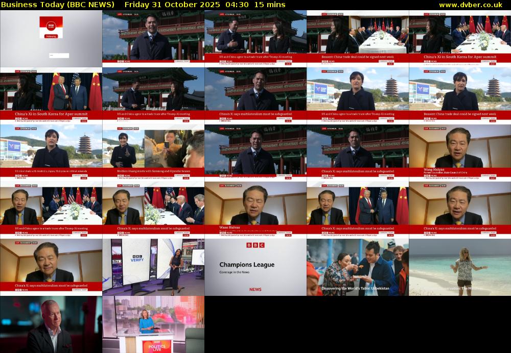 Business Today (BBC NEWS) Friday 31 October 2025 04:30 - 04:45