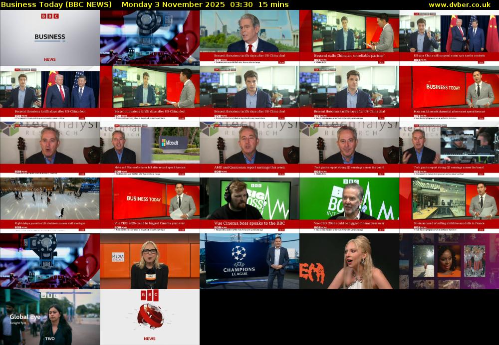 Business Today (BBC NEWS) Monday 3 November 2025 03:30 - 03:45
