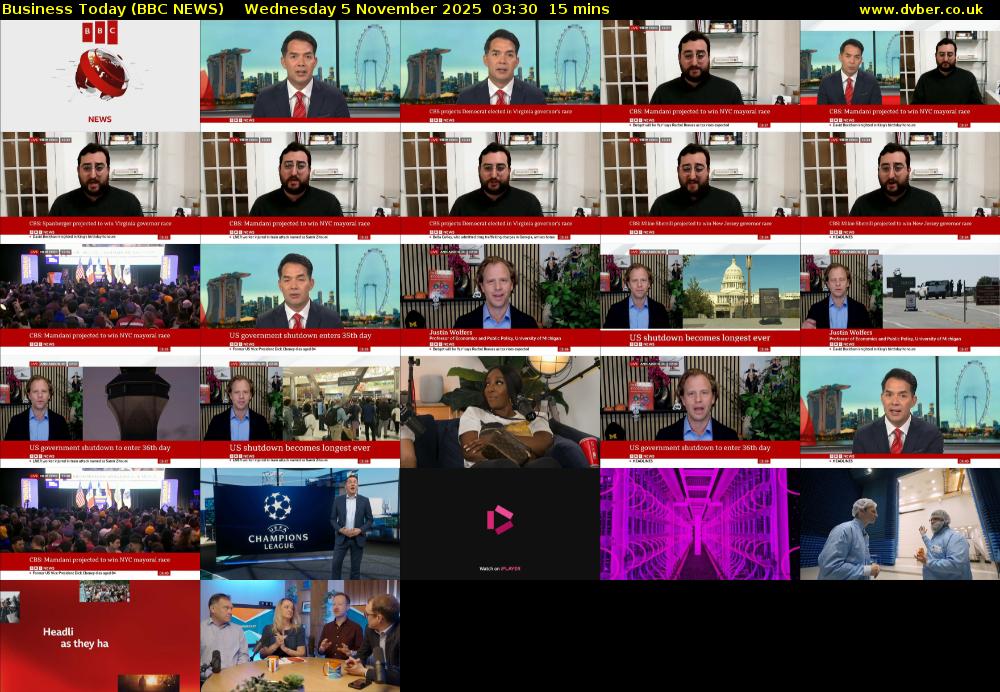 Business Today (BBC NEWS) Wednesday 5 November 2025 03:30 - 03:45