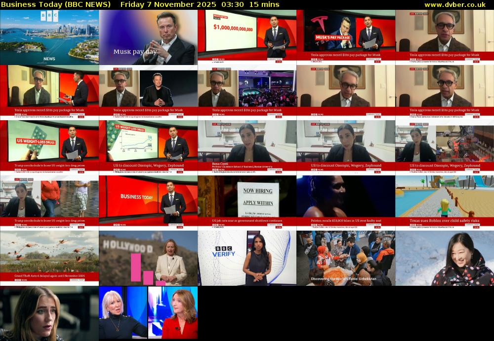 Business Today (BBC NEWS) Friday 7 November 2025 03:30 - 03:45