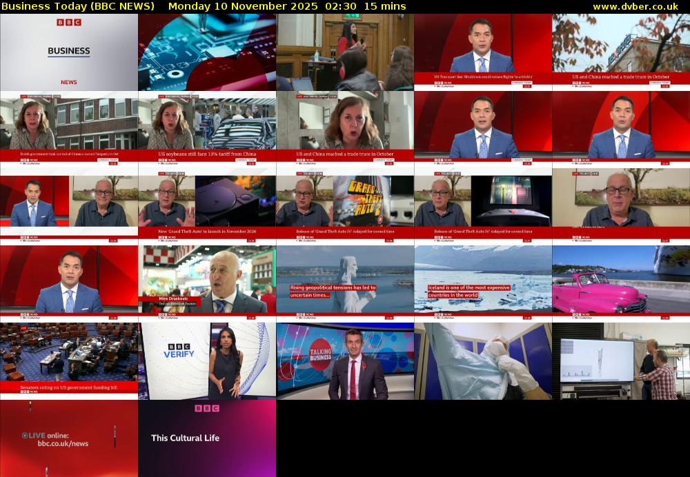 Business Today (BBC NEWS) Monday 10 November 2025 02:30 - 02:45