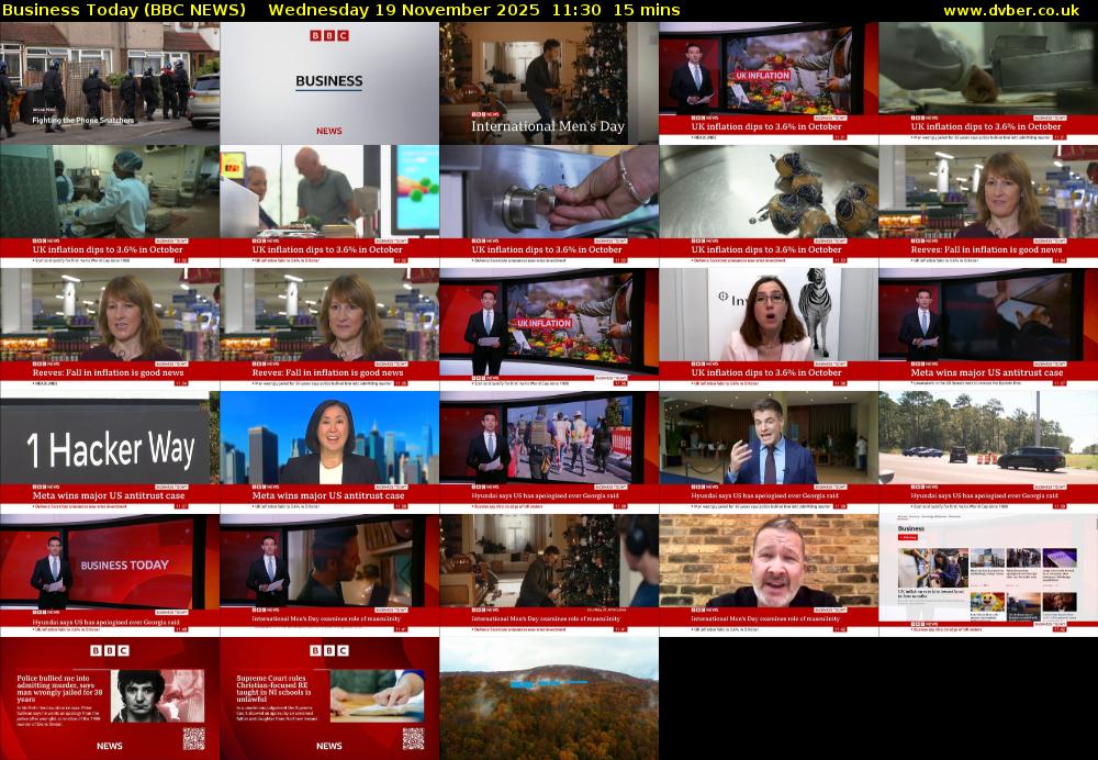 Business Today (BBC NEWS) Wednesday 19 November 2025 11:30 - 11:45